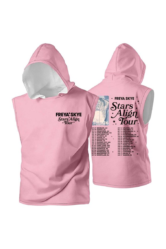 Freya Skye Stars Align Tour 2026 Merch Hooded Tank Tops Sleeveless T-Shirt port Vest Women Men Casual Outdoor Sportwear