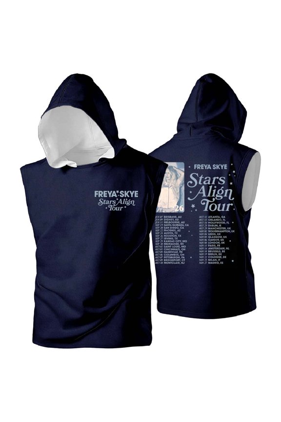 Freya Skye Stars Align Tour 2026 Merch Hooded Tank Tops Sleeveless T-Shirt port Vest Women Men Casual Outdoor Sportwear