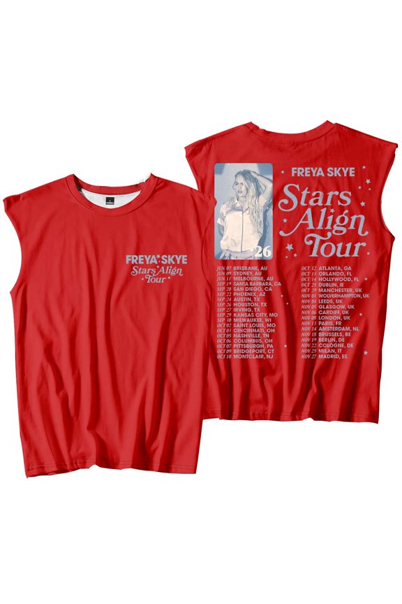 Freya Skye Stars Align Tour 2026 Merch Tank Tops Sleeveless T-Shirt port Vest Women Men Casual Outdoor Sportwear