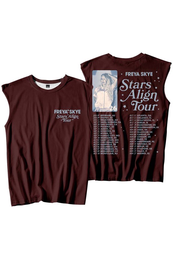 Freya Skye Stars Align Tour 2026 Merch Tank Tops Sleeveless T-Shirt port Vest Women Men Casual Outdoor Sportwear