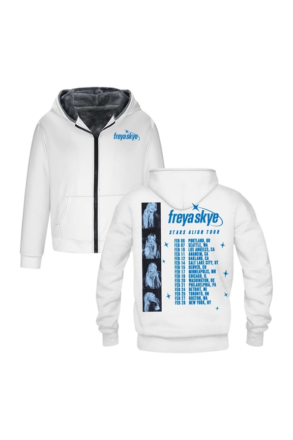 Freya Skye Stars Align Tour 2026 Outerwear Coat Long Sleeve Zipper Hoodie Men Women Winter Jacket Parkas