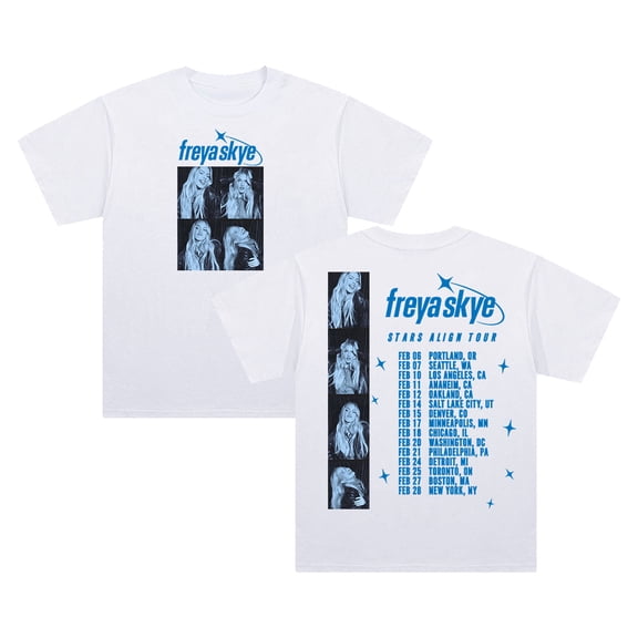 Freya Skye Stars Align Tour 2026 T-shirt Crewneck Short Sleeve Cotton Tee Men Women Streetwear Tops
