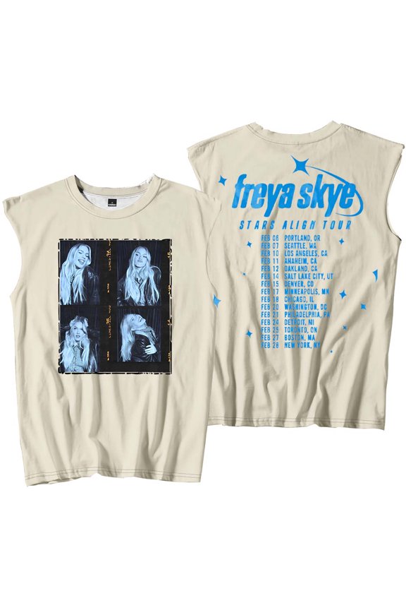 Freya Skye Stars Align Tour 2026 Tank Tops Sleeveless T-Shirt port Vest Women Men Casual Outdoor Sportwear