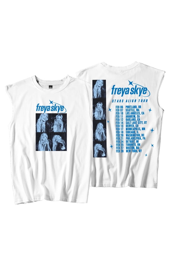 Freya Skye Stars Align Tour 2026 Tank Tops Unisex Sleeveless Vest Men Women Outdoor Streetwear Tops