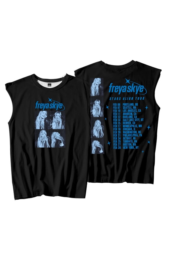 Freya Skye Stars Align Tour 2026 Tank Tops Unisex Sleeveless Vest Men Women Outdoor Streetwear Tops