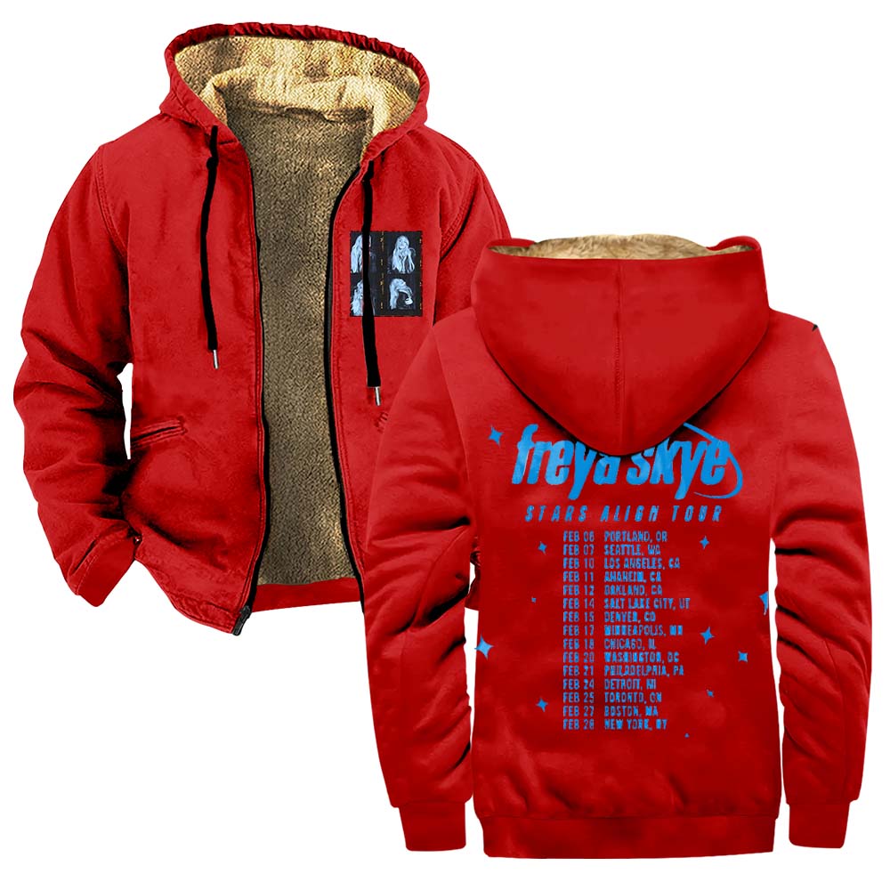 Hoodies For Men Streetwear 2026.Freya Skye Stars Align Tour 2026 Zipper Hoodies Women Men Jacket Parkas ...