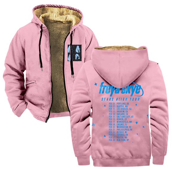 Freya Skye Stars Align Tour 2026 Zipper Hoodies Women Men Jacket Parkas Long Sleeve Fashion Streetwear Coat