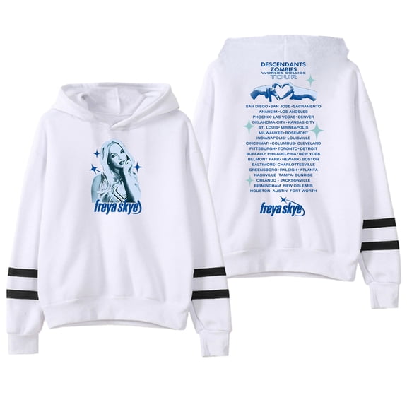 Freya Skye Tour Hoodie Pocketless Parallel Bars Sleeve Streetwear Men Women Hooded Sweatshirt