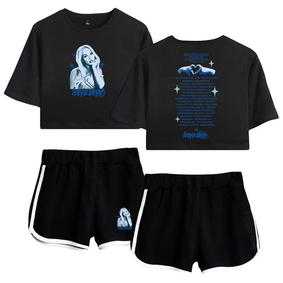 Freya Skye Tour Merch Short Sleeve Crop Top Shorts Two Piece Set Women's Top Sets