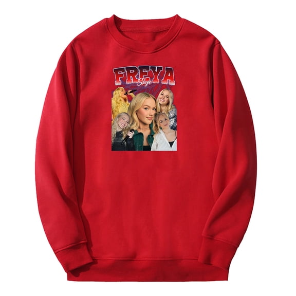 Freya Skye Vintage Graphic Crewneck Long Sleeve Streetwear Men Women Pullover Sweatshirt