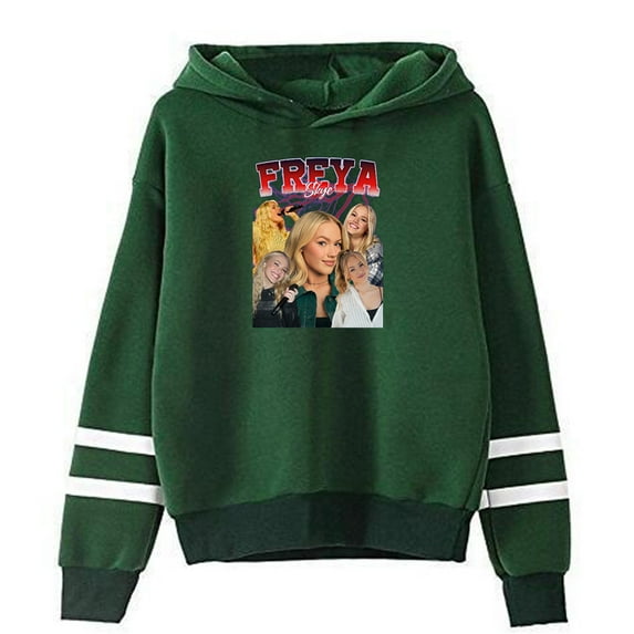 Freya Skye Vintage Hoodie Pocketless Parallel Bars Sleeve Streetwear Men Women Hooded Sweatshirt