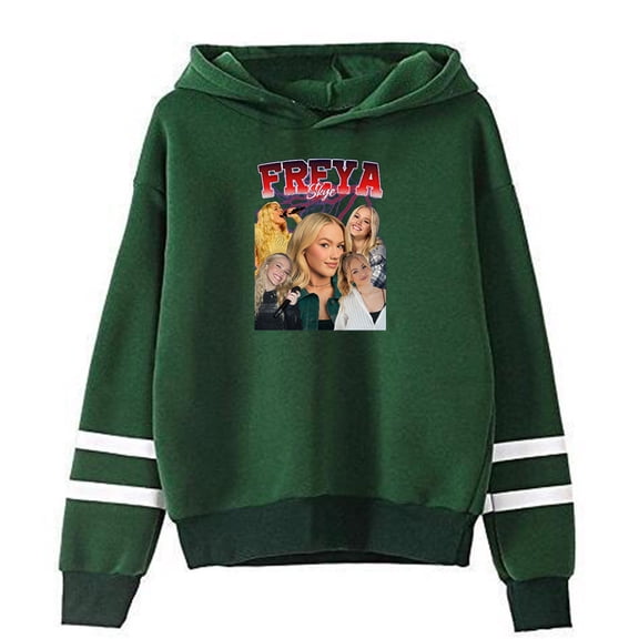 Freya Skye Vintage Hoodie Pocketless Parallel Bars Sleeve Streetwear Men Women Hooded Sweatshirt