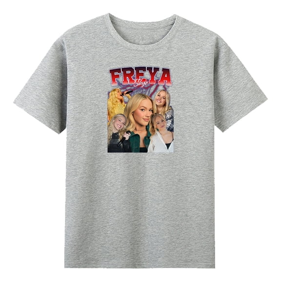 Freya Skye Vintage T-shirt Crewneck Short Sleeve Cotton Tee Men Women Streetwear Tops