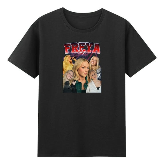 Freya Skye Vintage T-shirt Crewneck Short Sleeve Cotton Tee Men Women Streetwear Tops