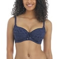 thumbnail image 1 of Freya Sundance Crochet Sweetheart Padded Underwire Bikini Top (3970),36F,Denim, 1 of 4