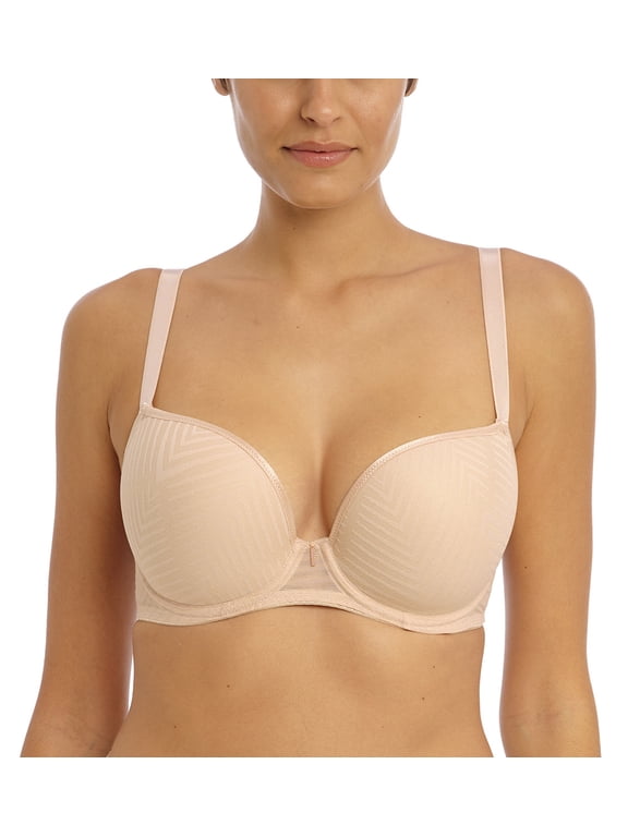 Tailored Molded Plunge Underwire T-Shirt Bra (401131),28DD,Natural Beige