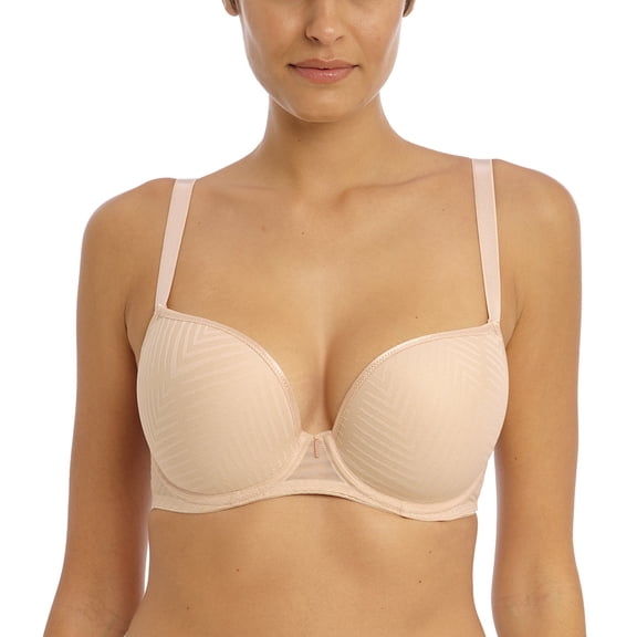 Freya Tailored Molded Plunge Underwire T-Shirt Bra (401131),30FF,Natural Beige