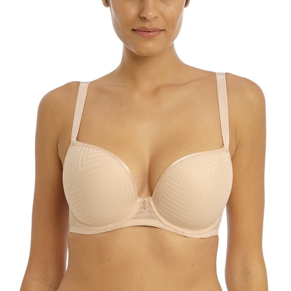 Freya Tailored Molded Plunge Underwire T-Shirt Bra (401131),34E,Natural Beige
