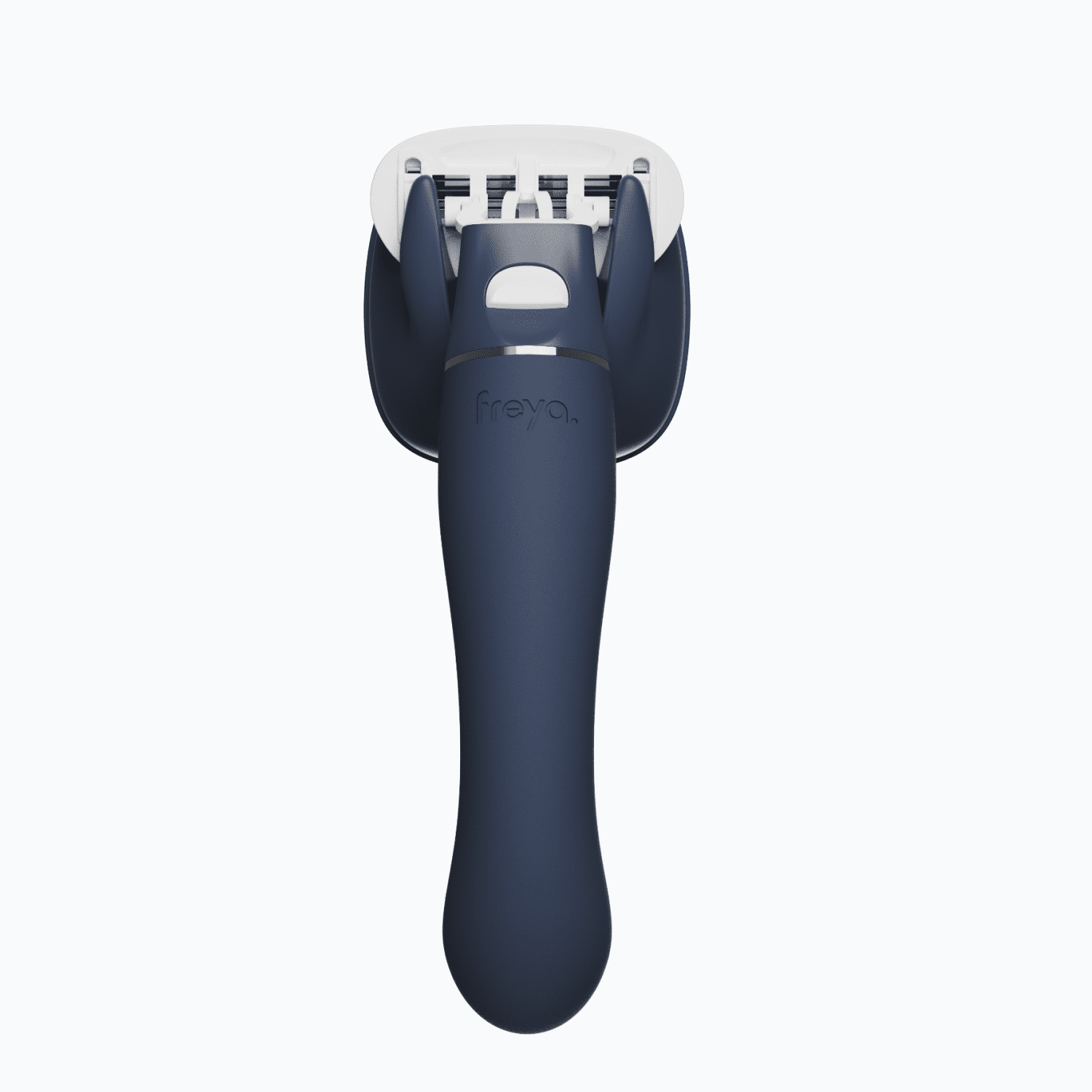 Freya Vee Razor + Vibe 2-in-1 Starter Kit, 2 blades refills. Safely designed vibrator handle personal messager, 6 modes, Body-safe silicone curved. IP7 Water resistant. Quiet & Discreet for travel
