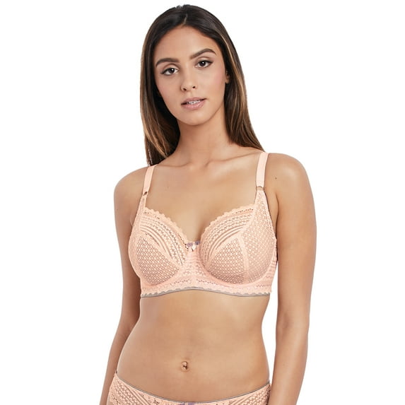 Freya Womens Daisy Lace Underwire Balcony Bra, 28G, Blush