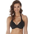thumbnail image 1 of Freya Womens Jewel Cove Underwire Banded Halter Bikini Top, 38G, Black, 1 of 4