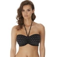 thumbnail image 1 of Freya Womens Jewel Cove Underwire Padded Bandeau Bikini Top, 34F, Black, 1 of 1