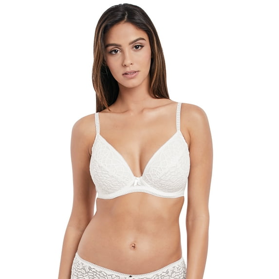 Freya Womens Soiree Lace Padded Plunge Bra, 36C, White