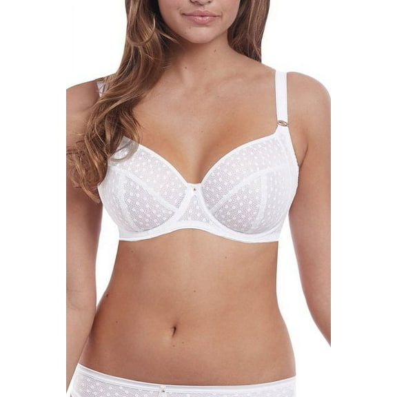 Freya Womens Starlight Underwire Side Support K Cup Bra, 28GG, White