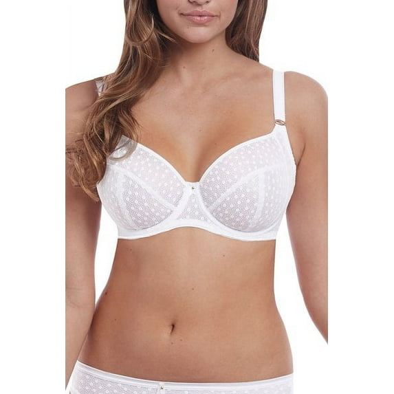 Freya Womens Starlight Underwire Side Support K Cup Bra, 30H, White