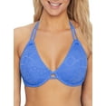 thumbnail image 1 of Freya Womens Sundance Underwire Bandless Halter Bikini Top, 36DD, Blue Moon, 1 of 4