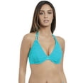 thumbnail image 1 of Freya Womens Sundance Underwire Bandless Halter Bikini Top, 38DD, Deep Ocean, 1 of 4