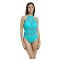 thumbnail image 1 of Freya Womens Sundance Underwire High Neck Cutout Swimsuit, 32DD, Deep Ocean, 1 of 4