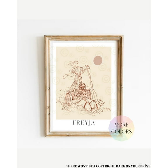 Freyja Print, Nordic Goddess, Viking Art Print, Norse Pagan, Freya Altar, Viking Goddess, North Mythology, Viking Woman, Scadinavian Folk Wall Art, Modern Wall Decor, 24x36 UNFRAMED