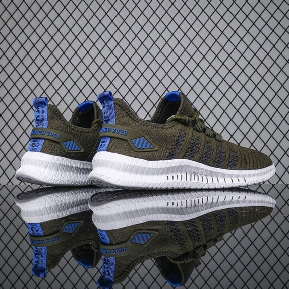 Frhoxug Men's Striped Running Shoes, Couple Mesh Breathable Sneakers For Outdoor Sports Tennis