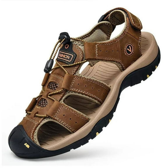 Frhoxug New Hollow-out Wading Shoes Men Sandals Hiking Shoes Summer Casual Beach Sandals Plus Size