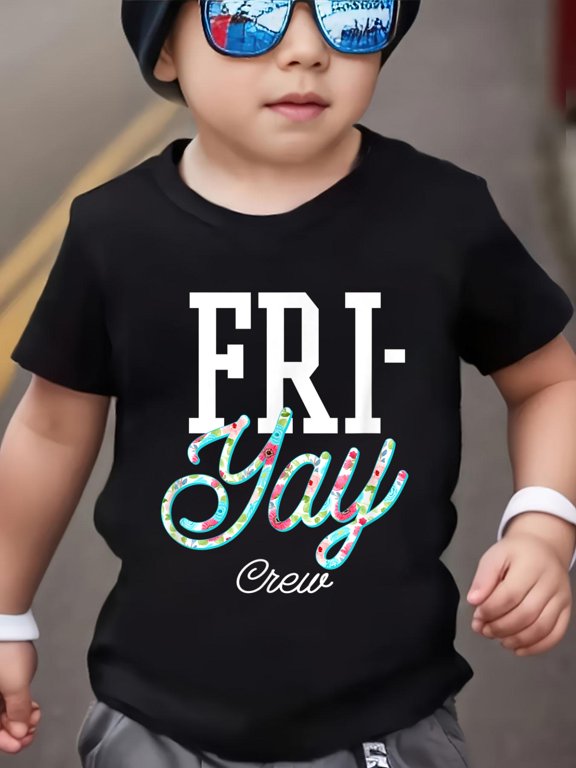 Fri-Yay Crew Teachers Back To School Flowers Weekend Friday Men Women KidsCotton Soft Graphic Tee Breathable Playwear T-Shirt