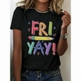 thumbnail image 1 of Fri Yay Graphic Tee T Shirt Top Colorful Pencil Print Geometric Design Short Sleeve Crew Neck Black S-5XL, 1 of 5