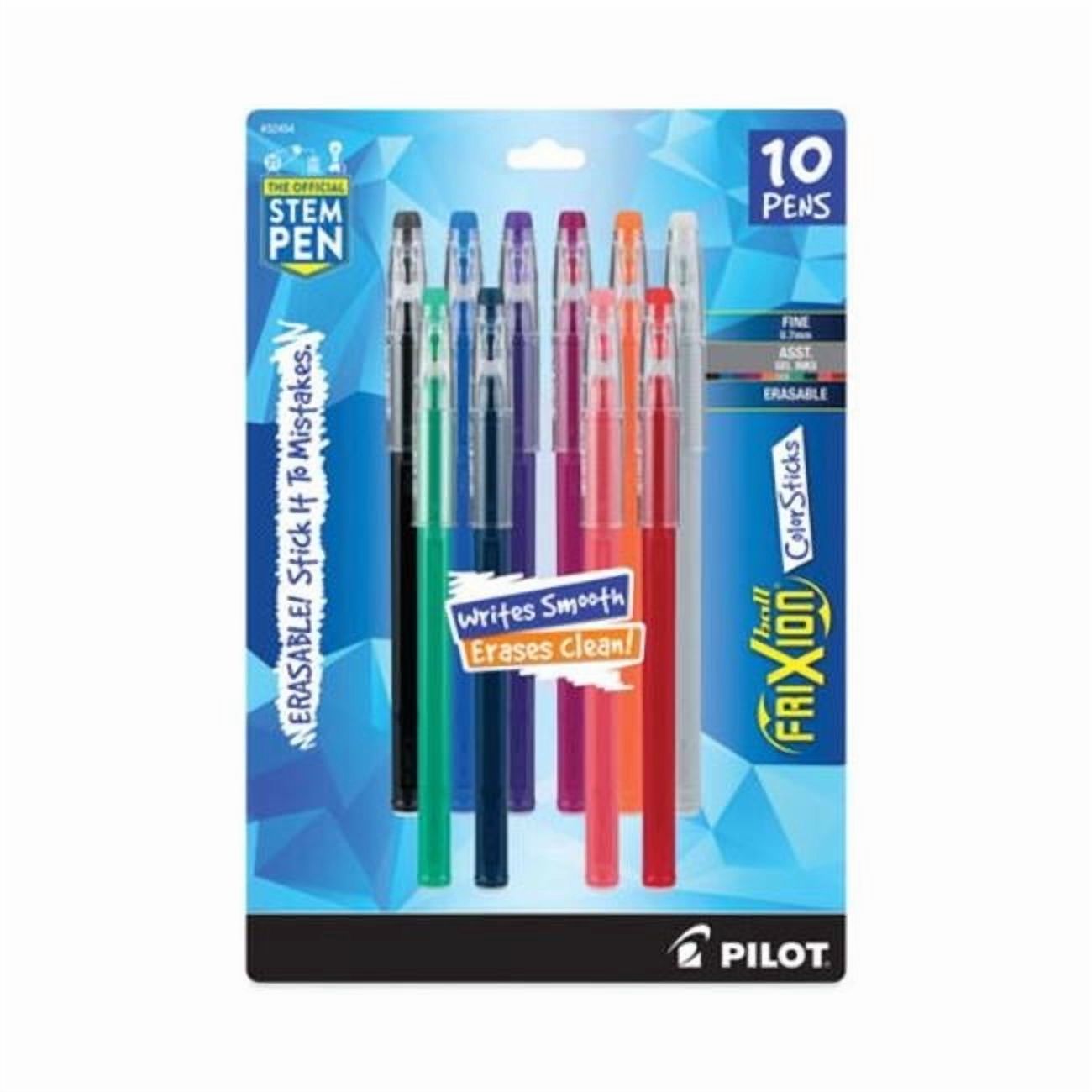 FriXion ColorSticks Erasable Gel Pen - Stick - Fine - 0.7 mm - Assorted Ink & Barrel Color - Pack of 10
