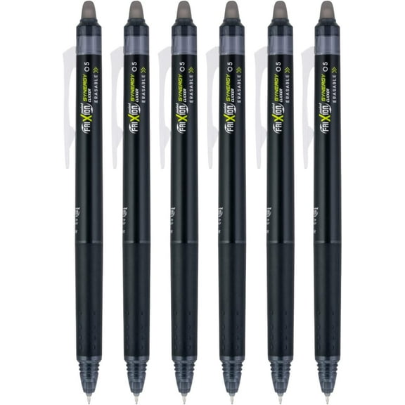 FriXion Synergy Clicker Retractable & Erasable Gel Ink Pens, 0.5mm Extra Fine Point, Navy Ink, 6-pack