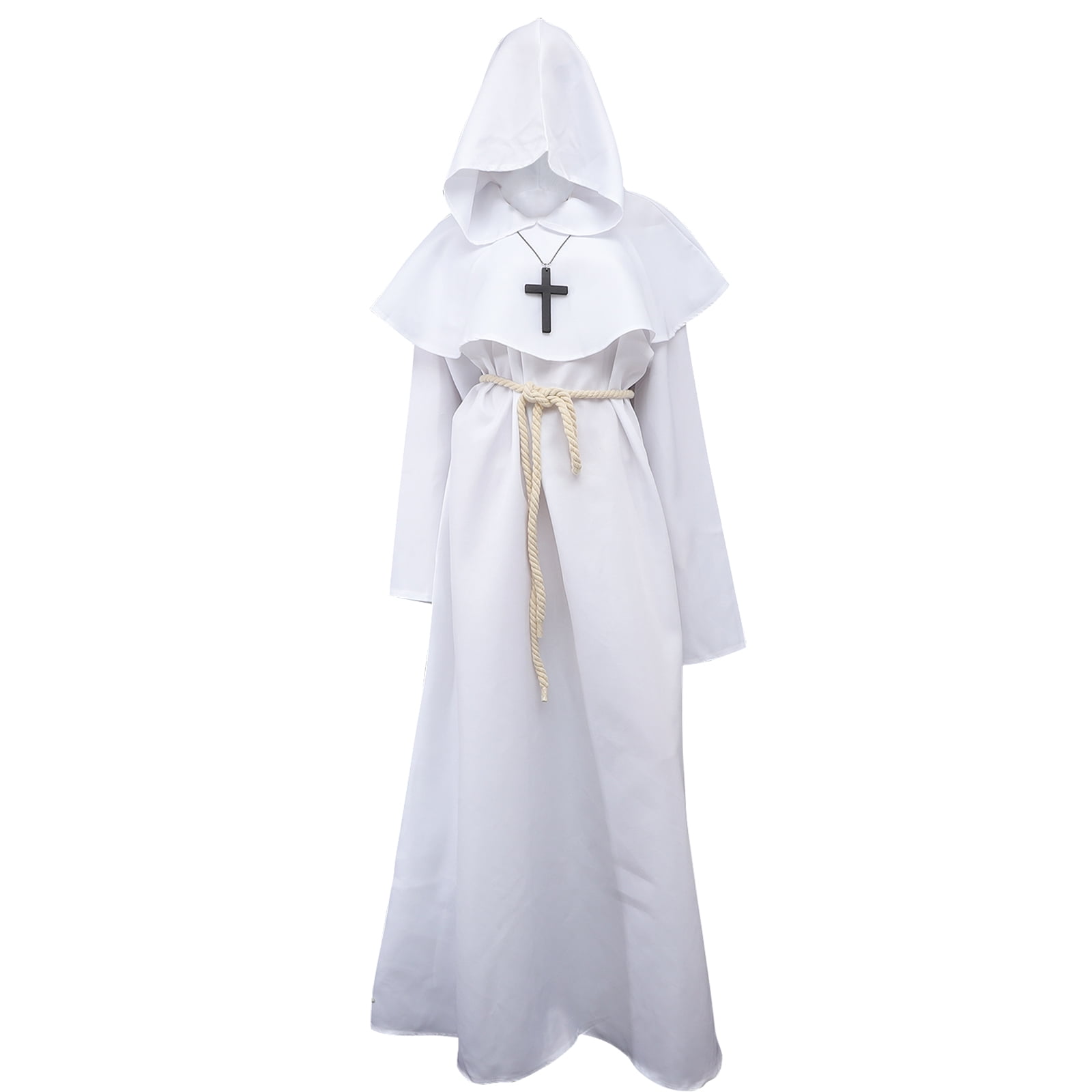 Friar Medieval Hooded Monk Robe Renaissance Priest Robe Cosplay Costume ...