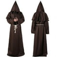 Friar Medieval Renaissance Priest Monk Hooded Robe Halloween Costume