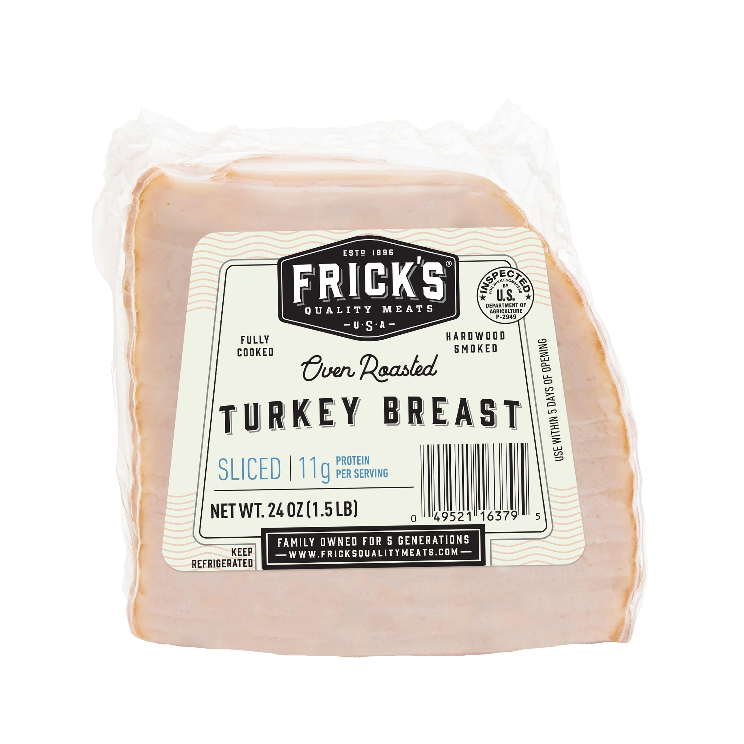 Frick's Quality Meats Oven Roasted Turkey Quarter, Sliced, Fully Cooked