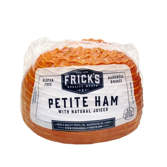 Frick's Quality Meats Petite Boneless Half Ham, 1.3-2 lb., 9g Protein per Serving, 2oz Serving Size, Fully Cooked, Gluten Free