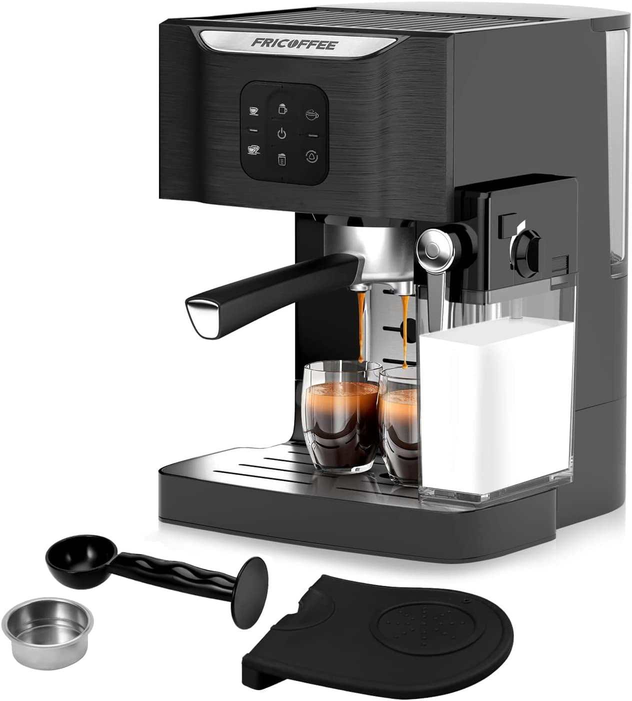 Fricoffee Espresso Machine with Milk Frother, 20 bar Semi-automatic Pump Espresso  Machine, All-in-one Steam Espresso Machines for Coffee Lovers, Mother's Day  Gift 