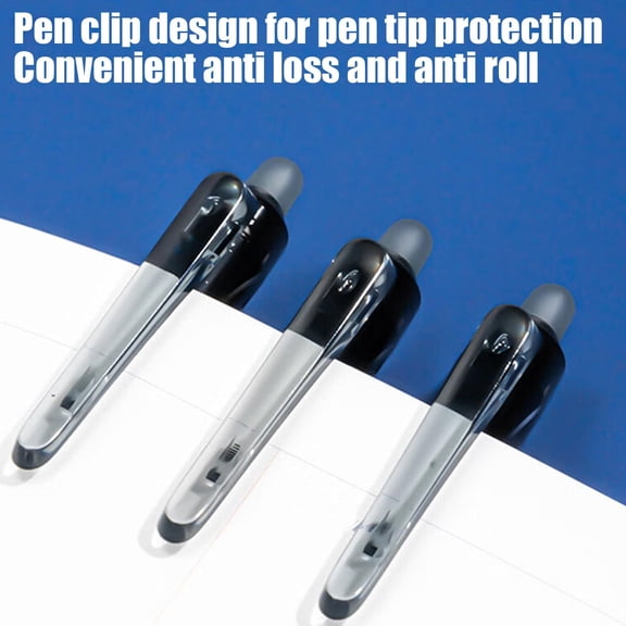 Friction Erasable Gel Pens 0.5mm Fine Tip with Thermal Ink Eraser, Click Retractable Black and Crystal Blue Pens, Essential Campus Supplies for Homework and Note Taking