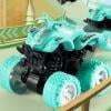 Friction Power Inertial Car Toy, 4WD Push-and-Go Sliding Vehicle, Durable ABS Plastic for Ages 3+, Back/Forward Motion, Birthday Gift for Boys/Girls, Blue Design