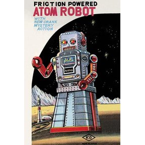 Friction Powered Atom Robot- Fine Art Canvas Print (20" x 30")