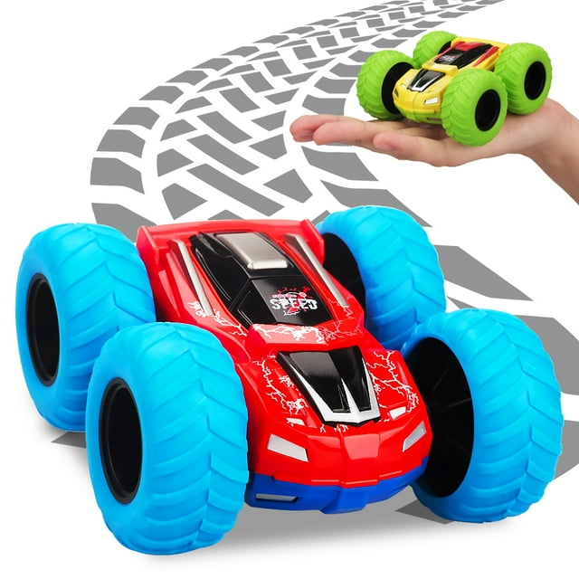 Friction Powered Car Toy for 2 3 4 5 Year Old Boy, DoubleSided Inertia Car Vehicle Toys for