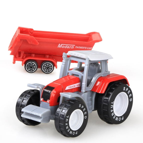 Friction Powered Farm Tractor Toy - Educational Push Sliding Farm Vehicle for Children, Realistic Lumber Truck Construction Vehicle Gift for Kids Learning and Play