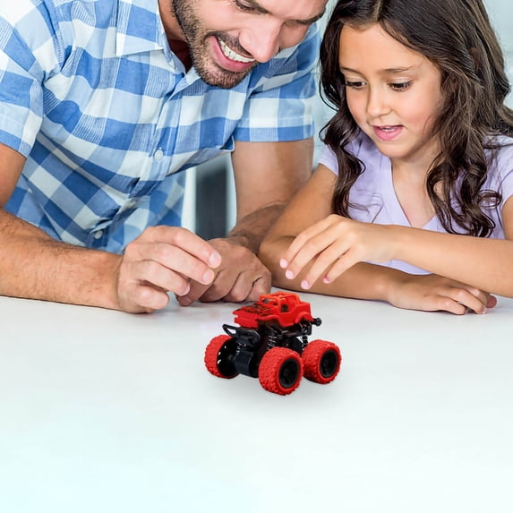 Friction Powered Monster Truck Toy, 360° Flip Stunt Off-Road Car with Shock Spring Rubber Wheels, Durable Anti-Collision All Terrain Vehicle Gift for Toddlers Boys Girls Indoor Outdoor Play